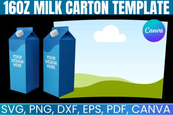 16oz Milk Carton Canva Template: Graphics That Deliver Editorial Punch