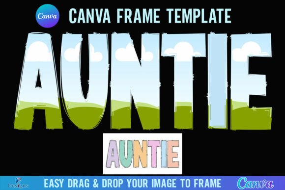 Auntie Canva Frame Aunt Doodle Letter Graphics