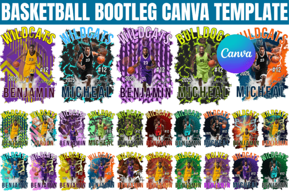 Basketball Bootleg Canva Template