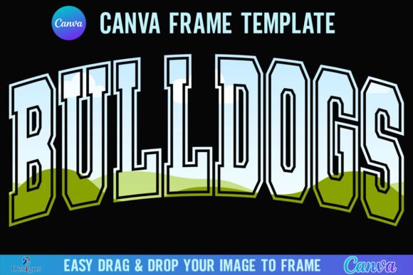 Bulldog Canva Frame: Varsity Sport Graphics for Real Publishing
