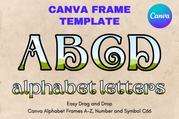 Canva Letters Frame Alphabet Template_66 Graphics