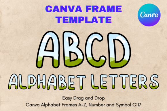 Canva Letters Frame Alphabet Template117 Graphics