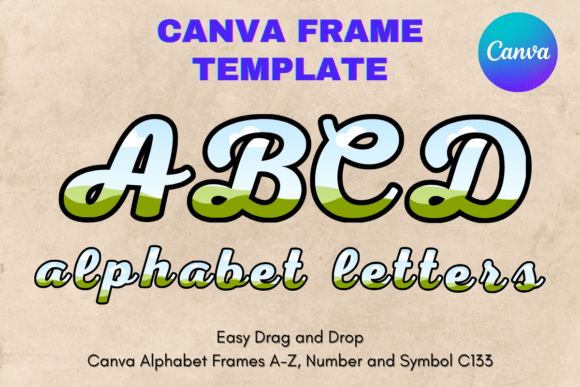 Canva Letters Frame Alphabet Template133 Graphics