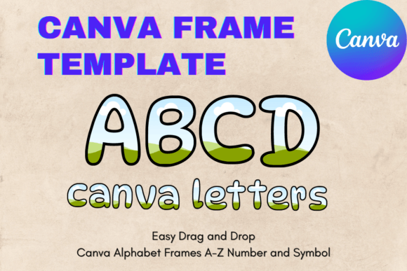 Canva Letters Frame Alphabet TemplateC44 Graphics