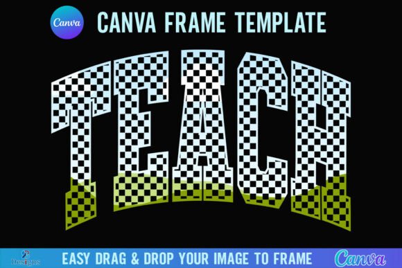 Checkered Teach Canva Teacher Varsity Graphics