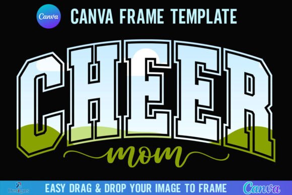 Cheer Mom Canva Frame Cheerleader Mama Graphics