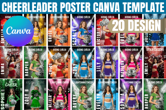 Cheerleader Poster Canva Template: Graphics for Bold, Energetic Branding