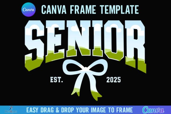 Coquette Bow Senior 2025 Canva Frame Graphics