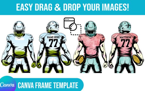 Custom American Football Canva Frame Graphics