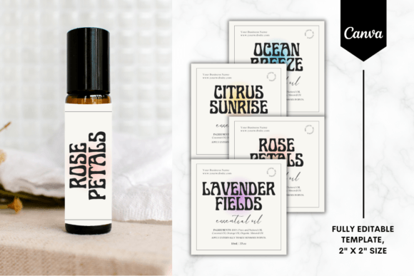 Custom Roller Label Canva Template Glow: Graphics for Modern Canva Publishing