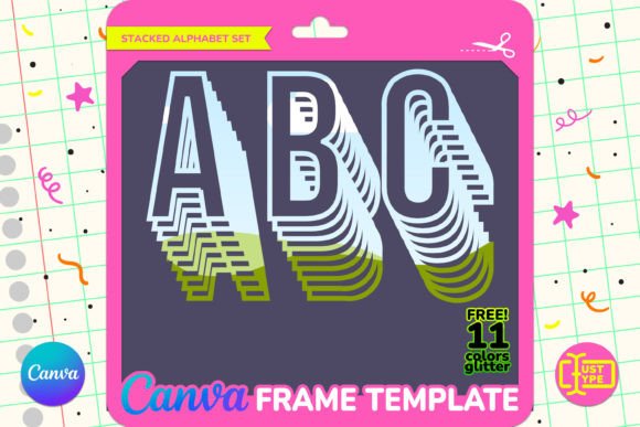 Deck Stacked Alphabet Canva Frame Graphics