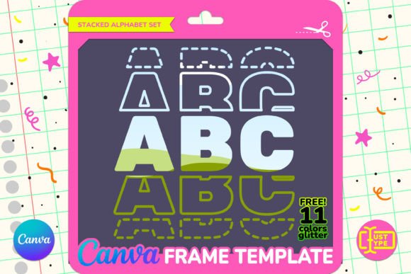 Draft Stacked Alphabet Canva Frame: Modern Graphics for Real Publishing