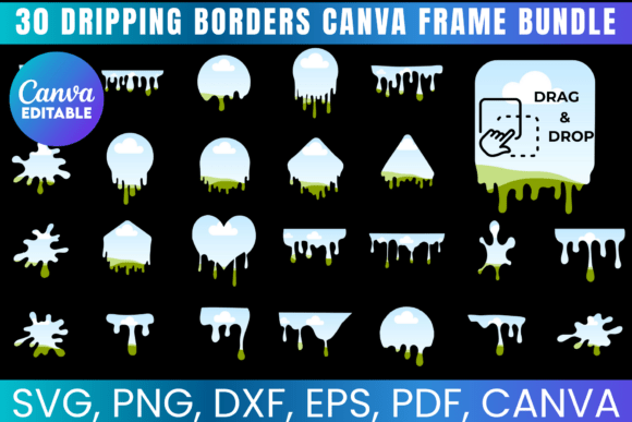 Dripping Borders Canva Frame Bundle: Graphics for Bold Local Branding