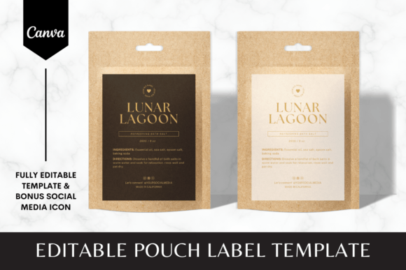 Editable Pouch Label Canva Template 2: Graphics for Brand-Ready Packaging