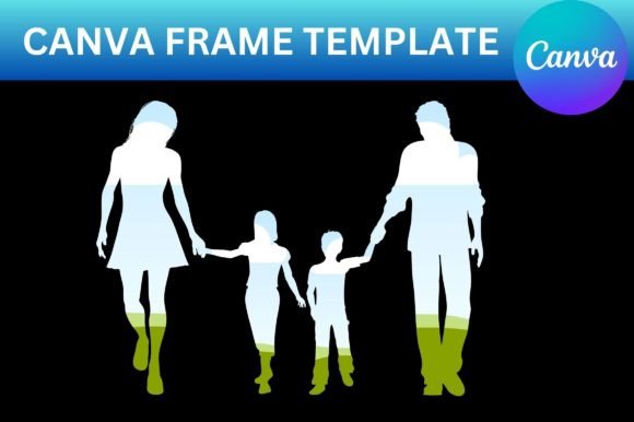 Family Walking Canva Frame Graphics