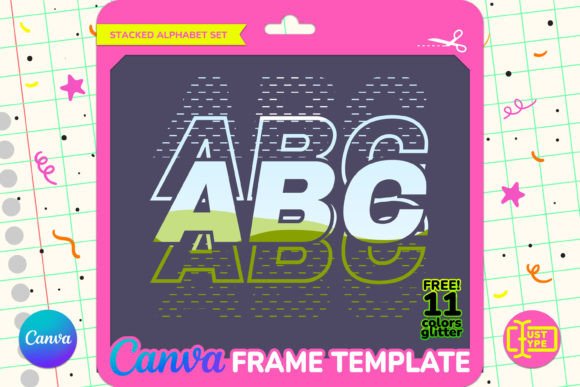 Fast Stacked Alphabet Canva Frame Graphics