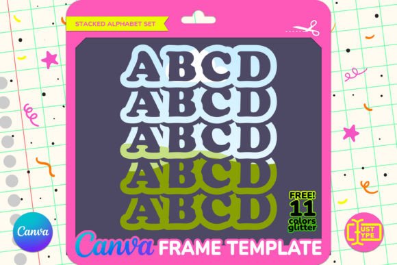 Funky Wavy Stacked Canva Frame Template