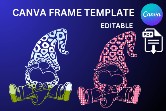 Gnome Love Heart Canva Frame Template: Graphics for Warm, On-Brand Campaigns