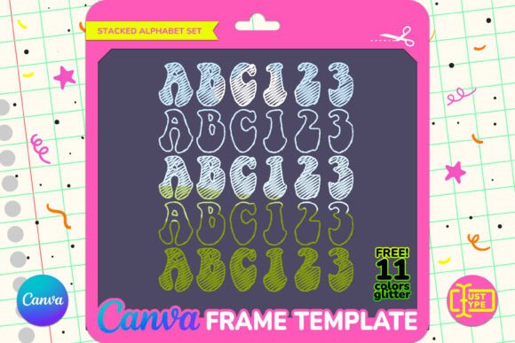 Groovy Disco Stacked Canva Frame Graphics