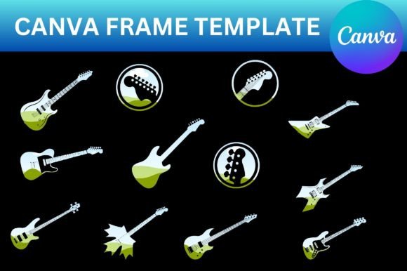 Guitar Canva Frame Template: Graphics for Authentic Branding