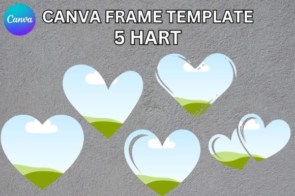 Heart Canva Frame Template