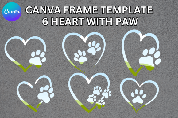 Heart with Paw Canva Frame Template: Graphics for Warm, Local Branding