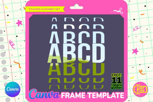 Level Stacked Alphabet Canva Frame: Graphics for Playful Branding