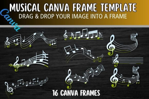 Music Note Canva Frame Template: Graphics for Joyful Branding