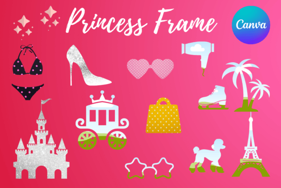 Princess Canva Frame Template: Graphics for Polished Editorial Design