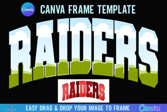Raiders Canva Frame Varsity Mascot Team Graphics