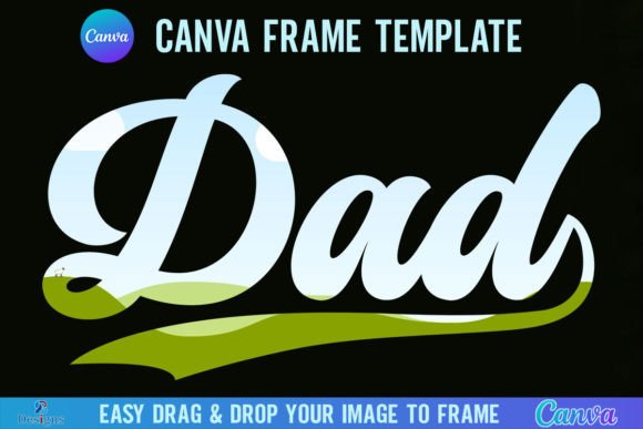 Retro Dad Canva Template Frame Graphics