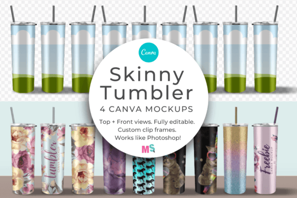 Skinny Tumbler Mockup for Canva
