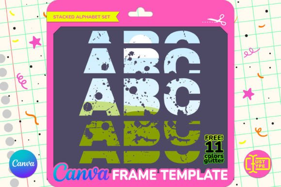 Splash Stacked Alphabet Canva Frame Graphics