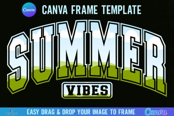 Summer Vibes Canva Frame Template Design