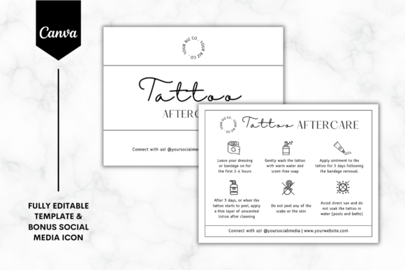 Tattoo Aftercare Card Canva Template 2
