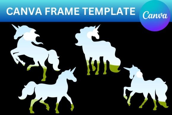 Unicorn Canva Template Frame Graphics