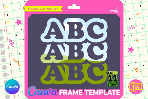 Wavy Retro Stacked Canva Frame Graphics